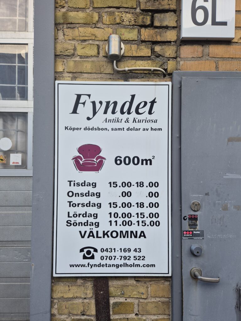 Öppettider fyndet Ängelholm. Antik och kuriosa